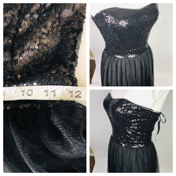 NWTS Symphony Strapless Sequin Tulle Midi Dress - Picture 4 of 7